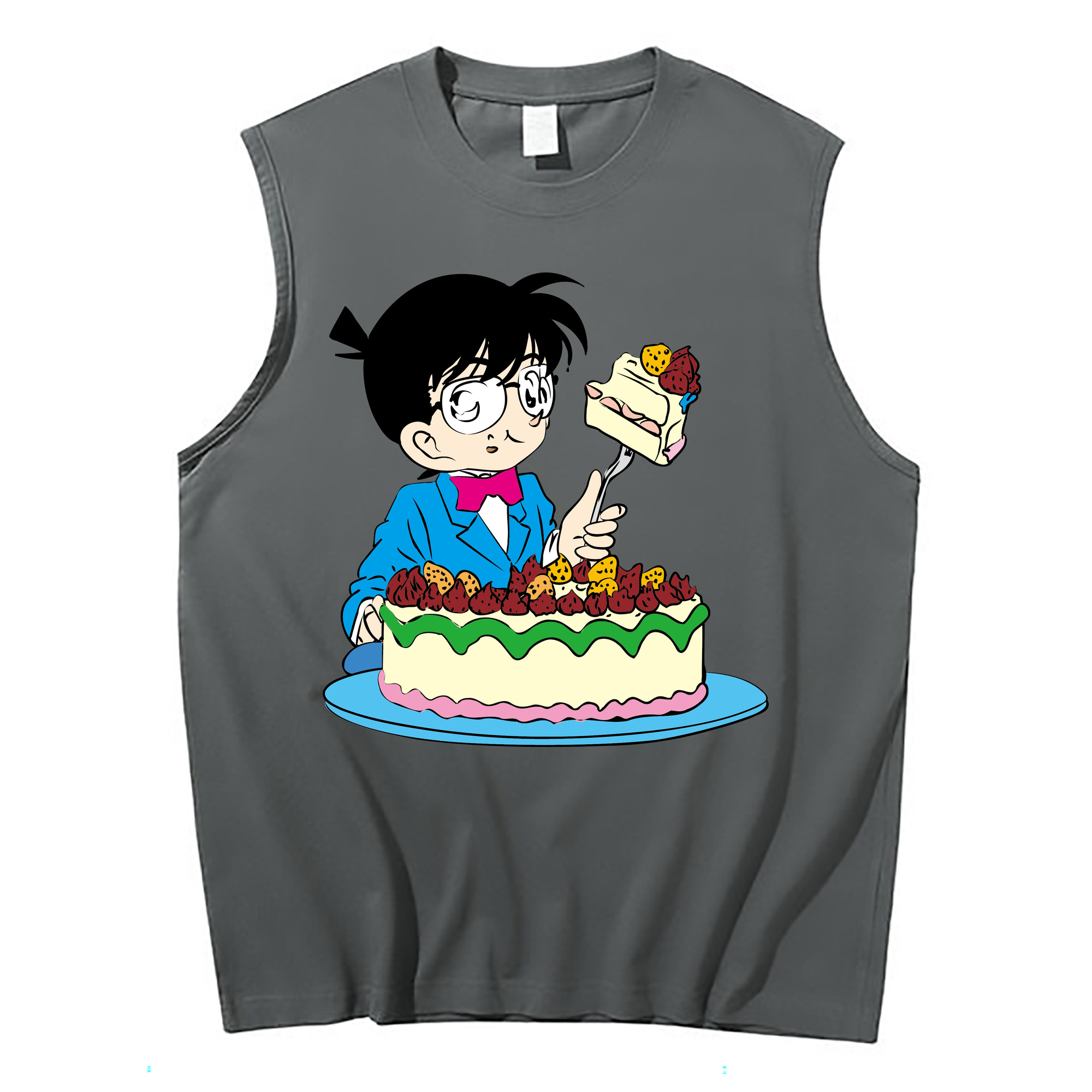 （画像用） 名探偵コナン 江戸川 コナン Detective Conan Conan Edogawa コットン100％タンクトップ（フロントプリント）